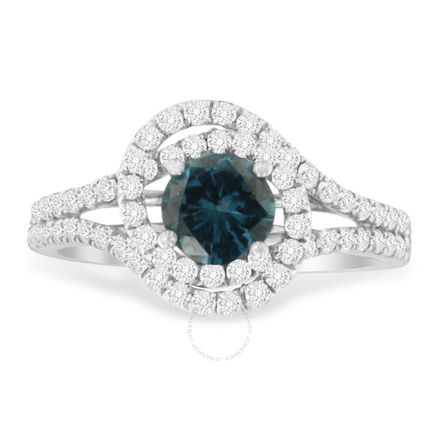 Haus Of Brilliance 14k White Gold 1 1/3 Ct Tdw Treated Blue Diamond Engagement Ring (blue In White