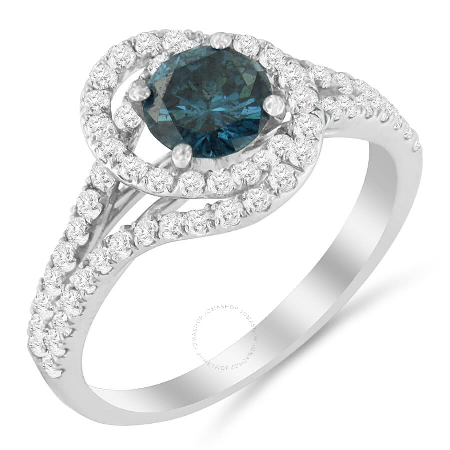 Haus Of Brilliance 14k White Gold 1 1/3 Ct Tdw Treated Blue Diamond Engagement Ring (blue In White