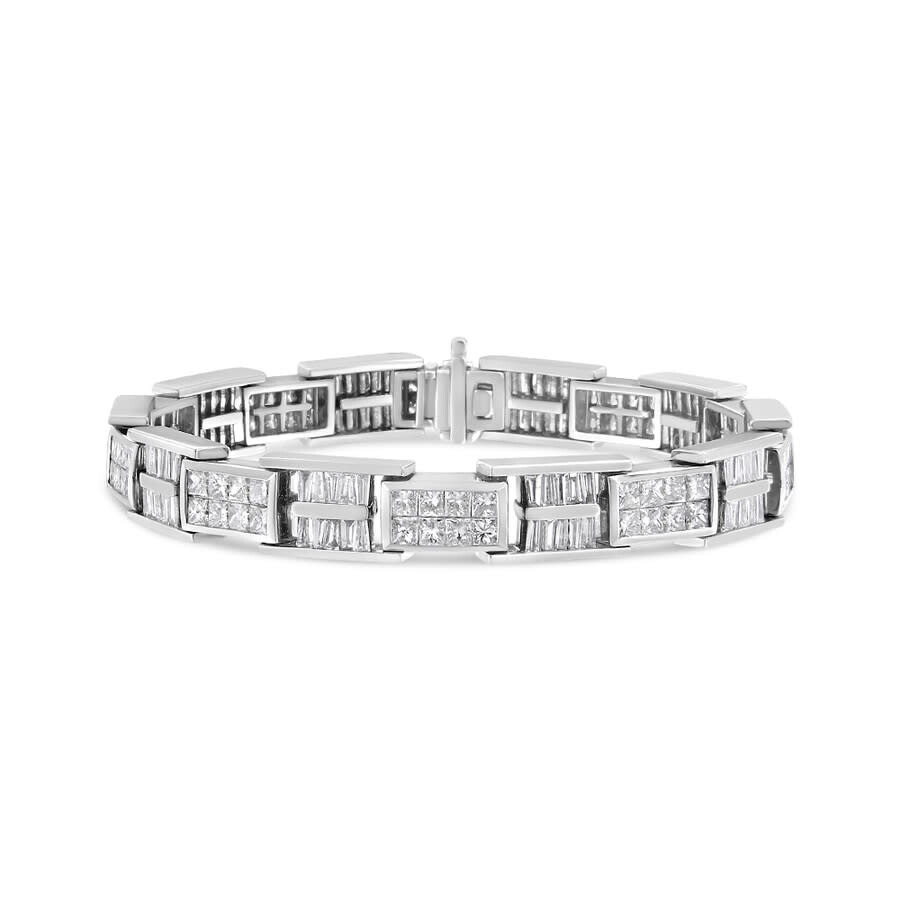 Haus Of Brilliance 14k White Gold 10 5/8 Cttw Diamond Panel Link Bracelet - 7" Inches In White