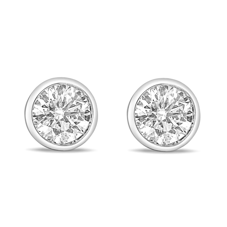 Haus Of Brilliance 14k White Gold 1.0 Cttw Lab-grown Diamond Screw-back Classic Bezel Solitaire Stud In White