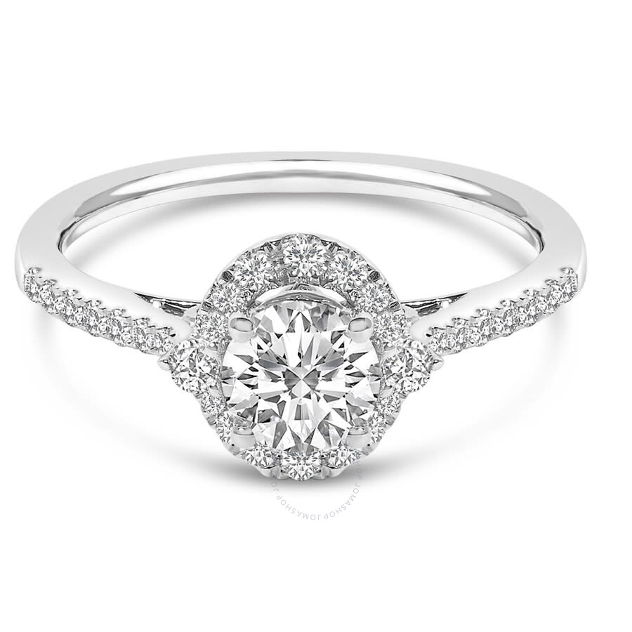 Haus Of Brilliance 14k White Gold 1.00 Cttw Lab-grown Diamond Oval Shaped Halo Engagement Ring In White