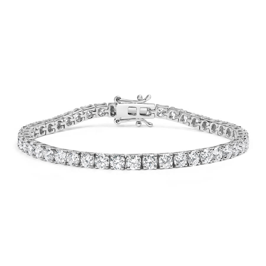 Haus Of Brilliance 14k White Gold 10.00 Cttw 4 Prong Set Lab Grown Round Diamond Classic Tennis Brac In White