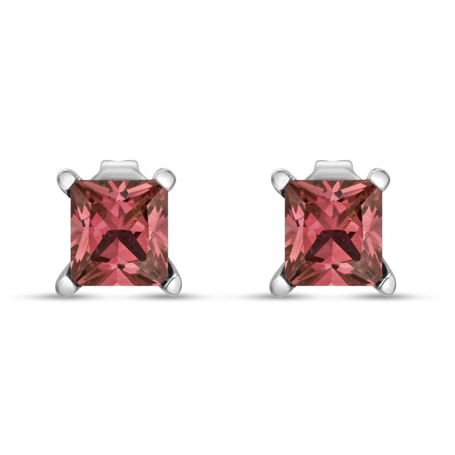 Haus Of Brilliance 14k White Gold 1/2 Cttw 4 Prong Set Lab Grown Pink Princess Diamond Solitaire Stu In White