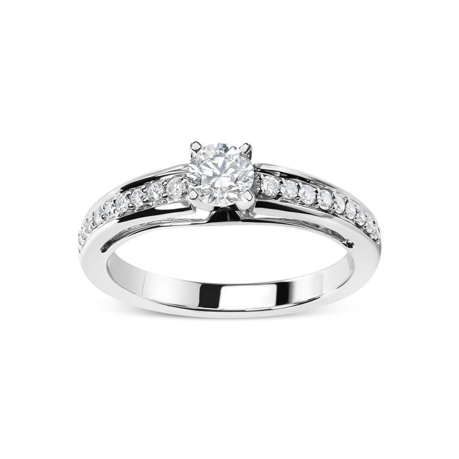 Haus Of Brilliance 14k White Gold 1/2 Cttw Diamond Solitaire Pave Set Engagement Ring- Size 7 In White