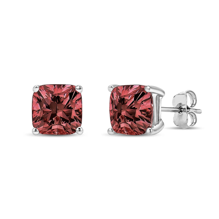 Haus Of Brilliance 14k White Gold 1/2 Cttw Lab Grown Pink Cushion 4-prong Set Classic Diamond Solita In White