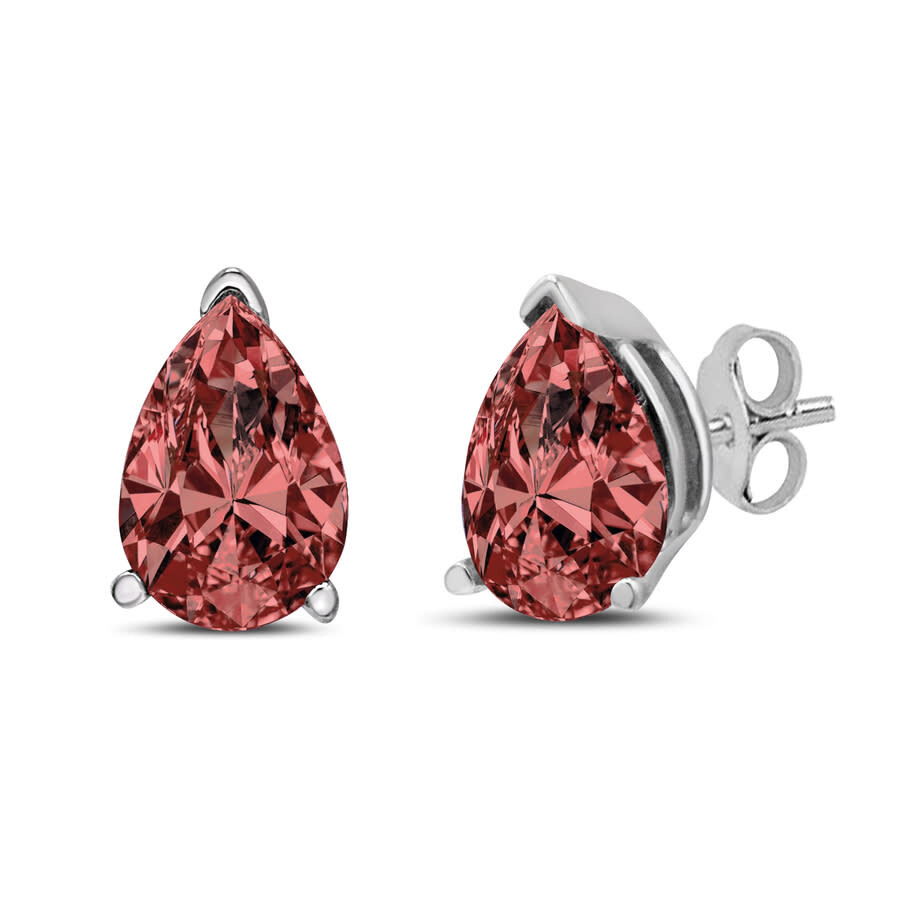 Haus Of Brilliance 14k White Gold 1/2 Cttw Lab Grown Pink Pear Diamond 3 Prong Set Martini Solitaire In White