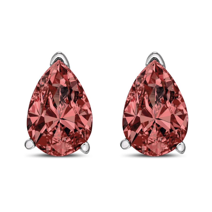 Haus Of Brilliance 14k White Gold 1/2 Cttw Lab Grown Pink Pear Diamond 3 Prong Set Martini Solitaire In White