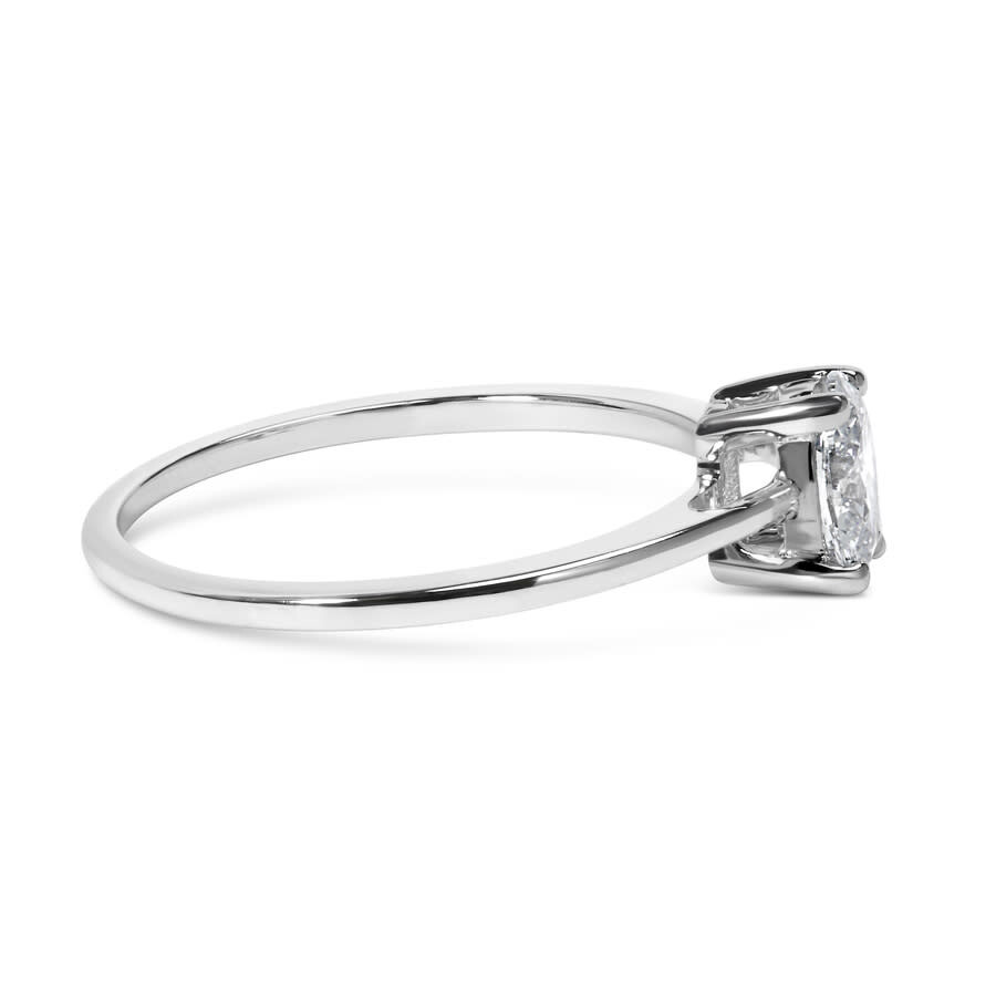 HAUS OF BRILLIANCE HAUS OF BRILLIANCE 14K WHITE GOLD 1/2 CTTW OVAL LAB GROWN DIAMOND 4 PRONG SOLITAIRE ENGAGEMENT RING