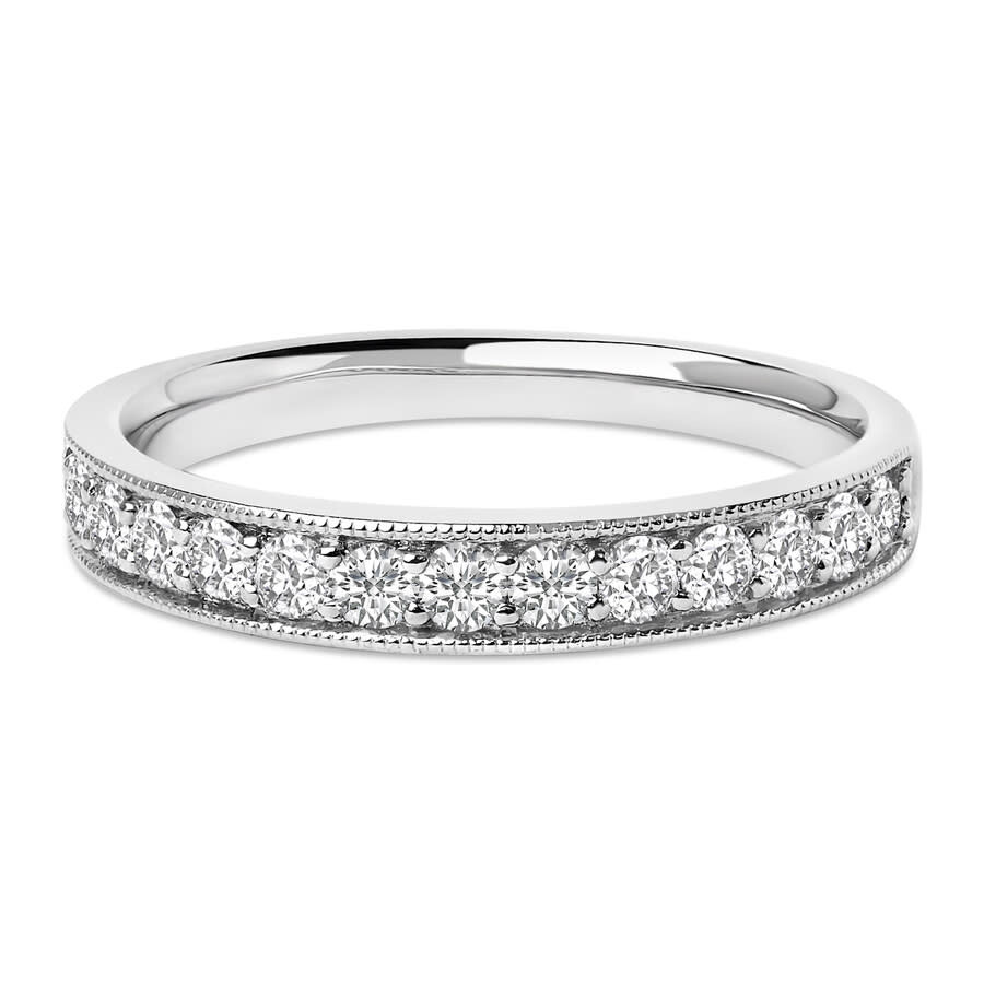 Haus Of Brilliance 14k Gold 1/2 Cttw Round Diamond Milgrain Wedding Band In White