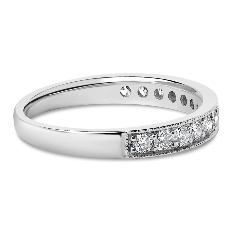 Haus Of Brilliance 14k Gold 1/2 Cttw Round Diamond Milgrain Wedding Band In White