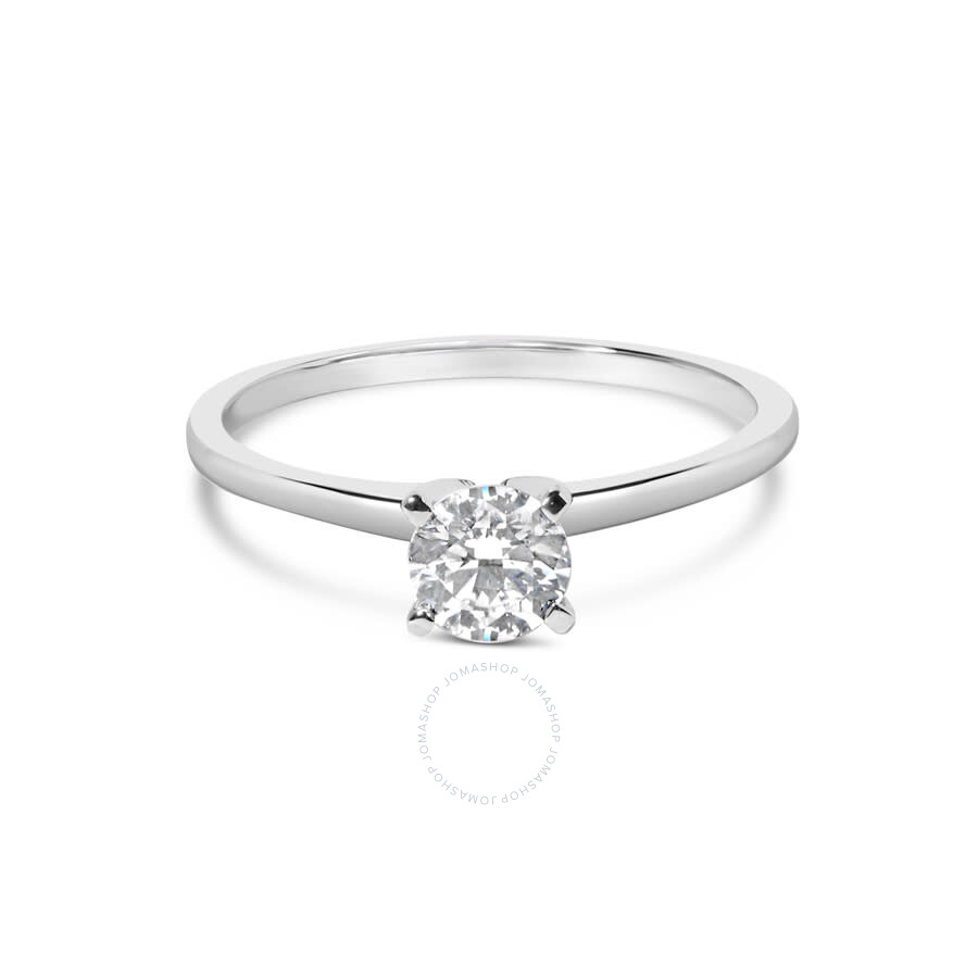 Haus Of Brilliance 14k White Gold 1/2 Cttw Round Lab Grown Diamond 4 Prong Solitaire Engagement Ring In White