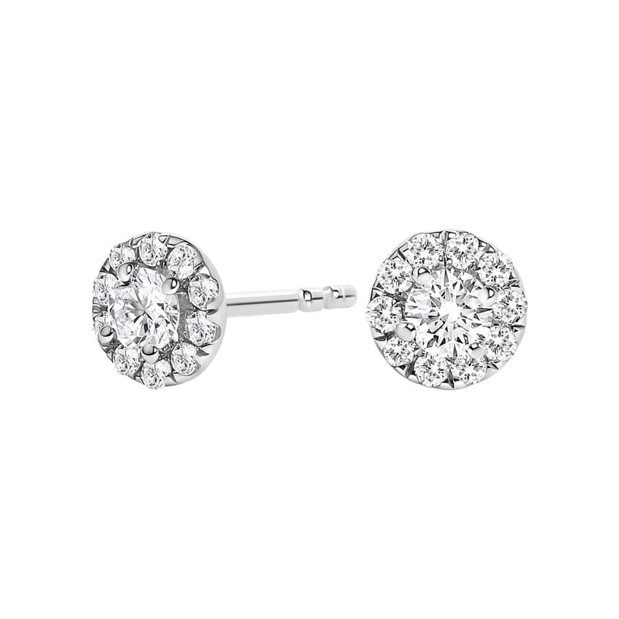 Haus Of Brilliance 14k White Gold 1/3 Cttw Lab-grown Diamond Halo Stud Earring (f-g Color In White