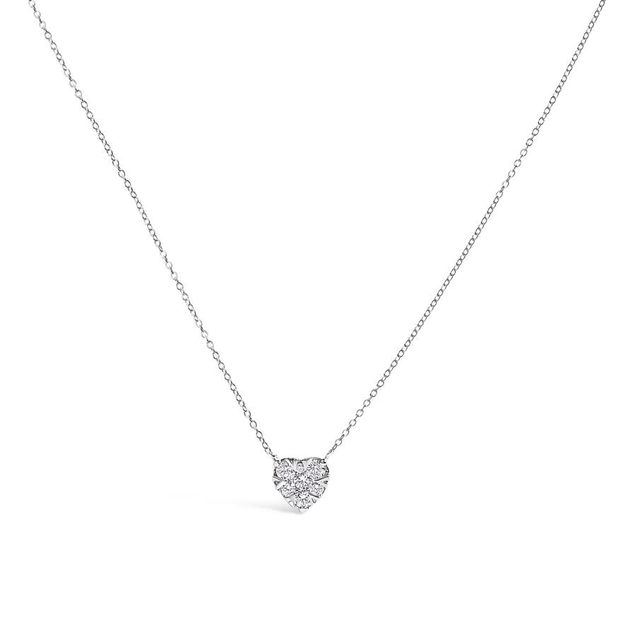 Haus Of Brilliance 14k White Gold 1/4 Cttw Diamond Composite Heart Pendant Necklace In White