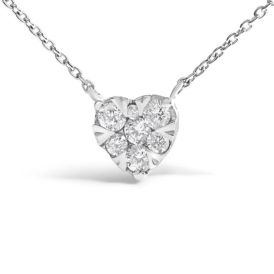Haus Of Brilliance 14k White Gold 1/4 Cttw Diamond Composite Heart Pendant Necklace In White