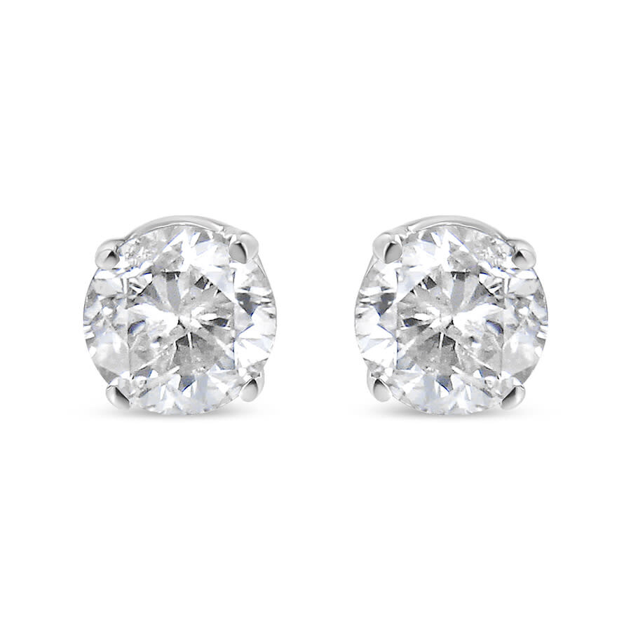 Haus Of Brilliance 14k White Gold 1/4 Cttw Lab Grown Diamond 4-prong Classic Solitaire Stud Earrings In White