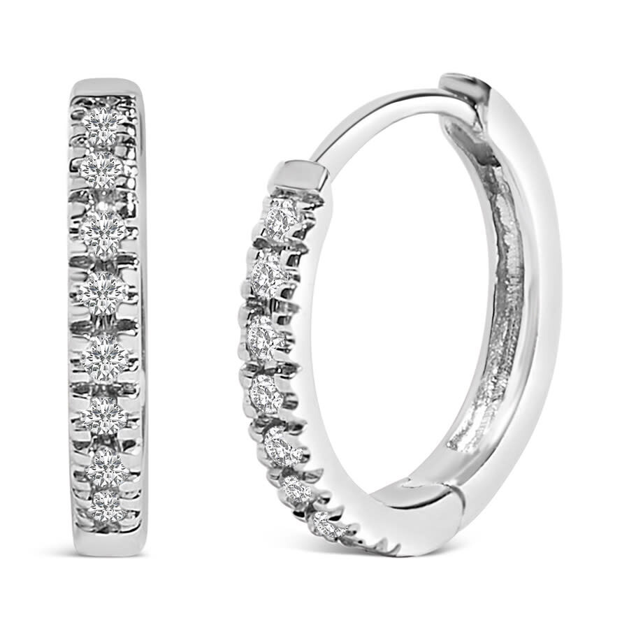 Haus Of Brilliance 14k Yellow Gold 1/5 Ctw Diamond Huggie Hoop Earrings In Metallic