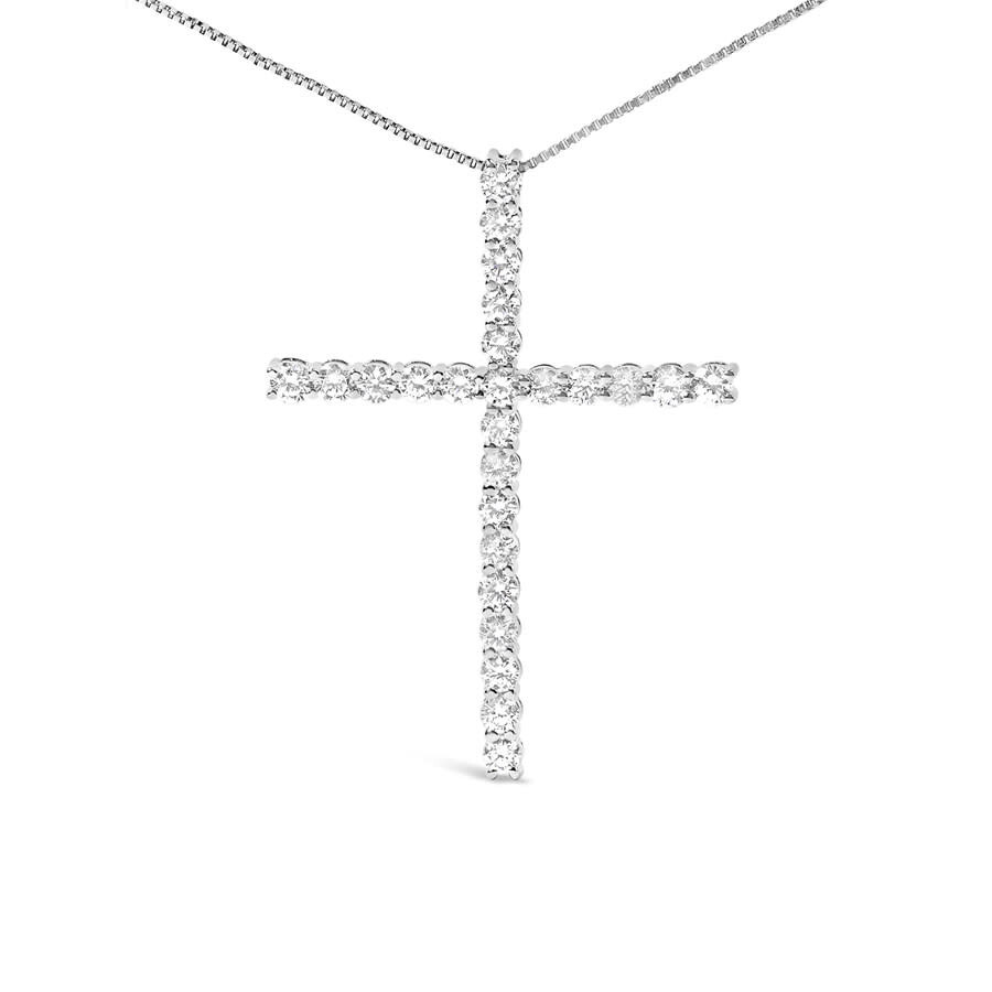 Haus Of Brilliance 14k White Gold 2.0 Cttw Lab Grown Diamond Cross 18" Inch Pendant Necklace (f-g In White