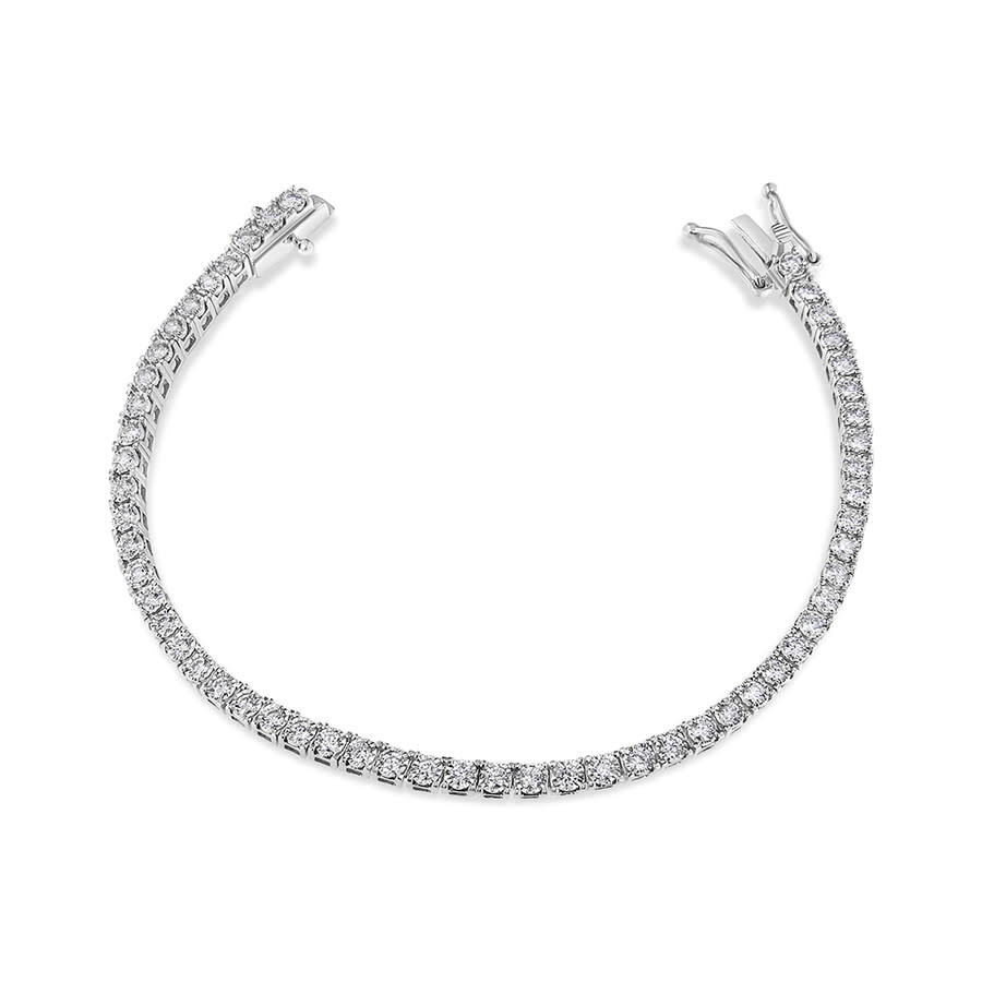 Haus Of Brilliance 14k White Gold 2.0 Cttw Miracle Set Round-cut Lab Grown Diamond Illusion 7" Tenni In White