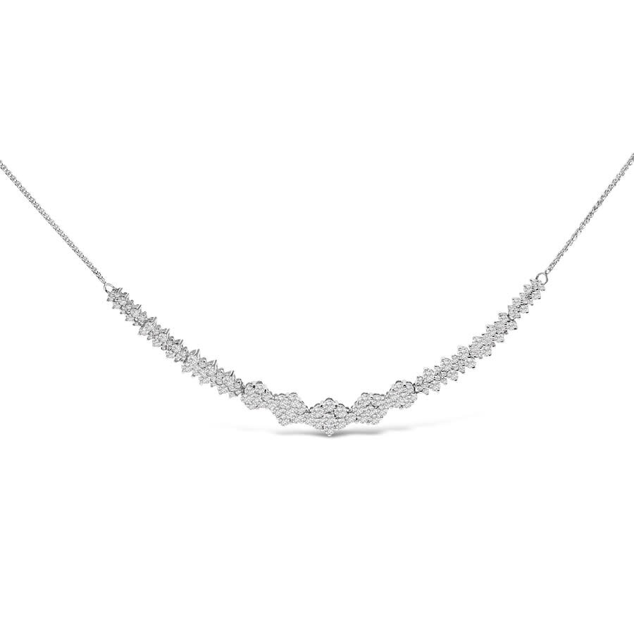 Haus Of Brilliance 14k White Gold 2.00 Cttw Diamond Composite Cluster Bar Necklace (h-i Color In White