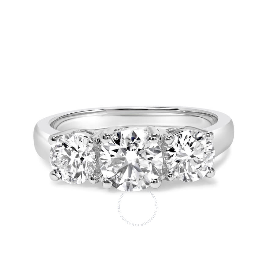 Haus Of Brilliance 14k White Gold 2.00 Cttw Lab Grown Diamond 3 Stone Ring Band In White