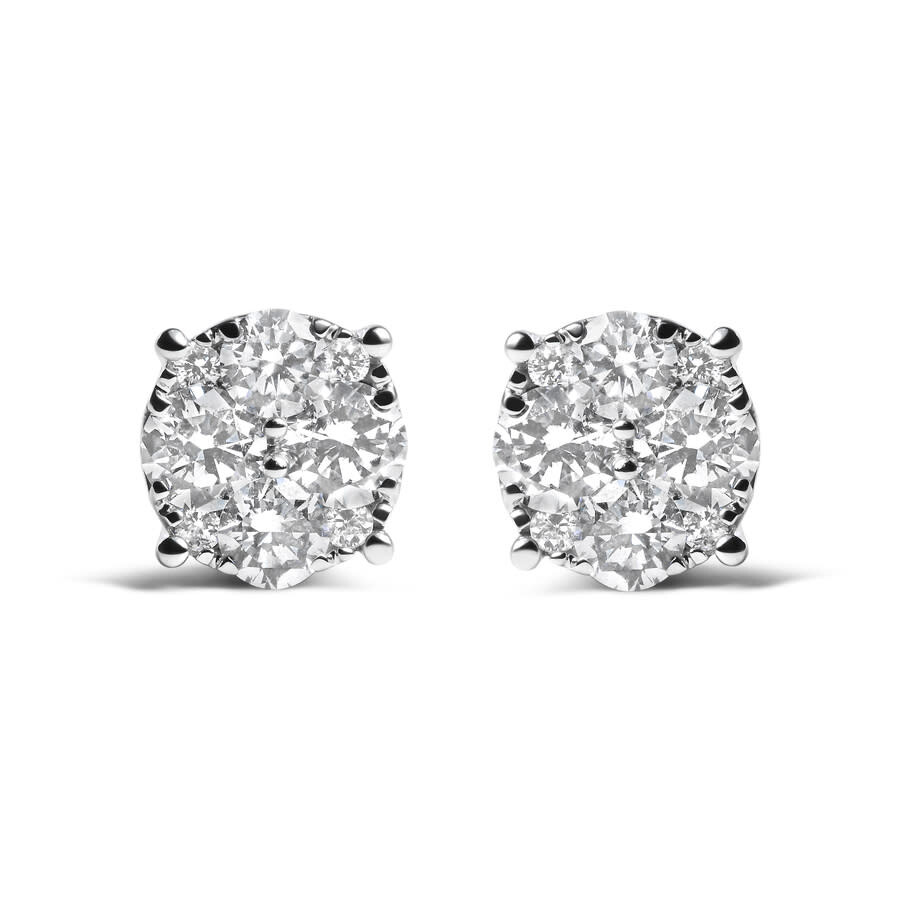 Haus Of Brilliance 14k White Gold 2.00 Cttw Lab Grown Diamond Cluster Stud Earrings (g-h Color In White