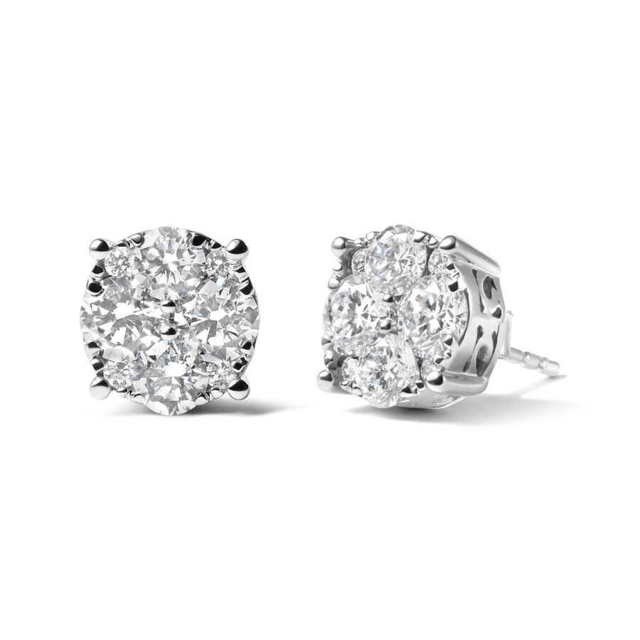Haus Of Brilliance 14k White Gold 2.00 Cttw Lab Grown Diamond Cluster Stud Earrings (g-h Color In White