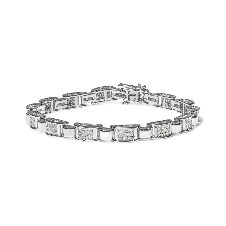 Haus Of Brilliance 14k White Gold 2.00 Cttw Princess Diamond Invisible Set Link Bracelet (h-i Color In White