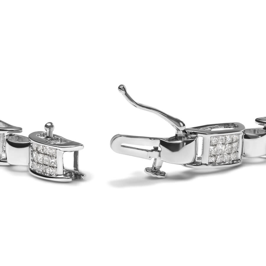 Haus Of Brilliance 14k White Gold 2.00 Cttw Princess Diamond Invisible Set Link Bracelet (h-i Color In White