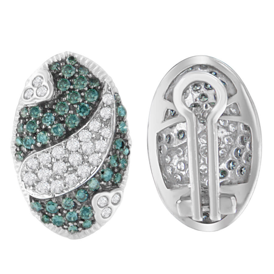 Haus Of Brilliance 14k White Gold 2ct. Tdw White And Treated Blue Diamond Earrings (h-i In White