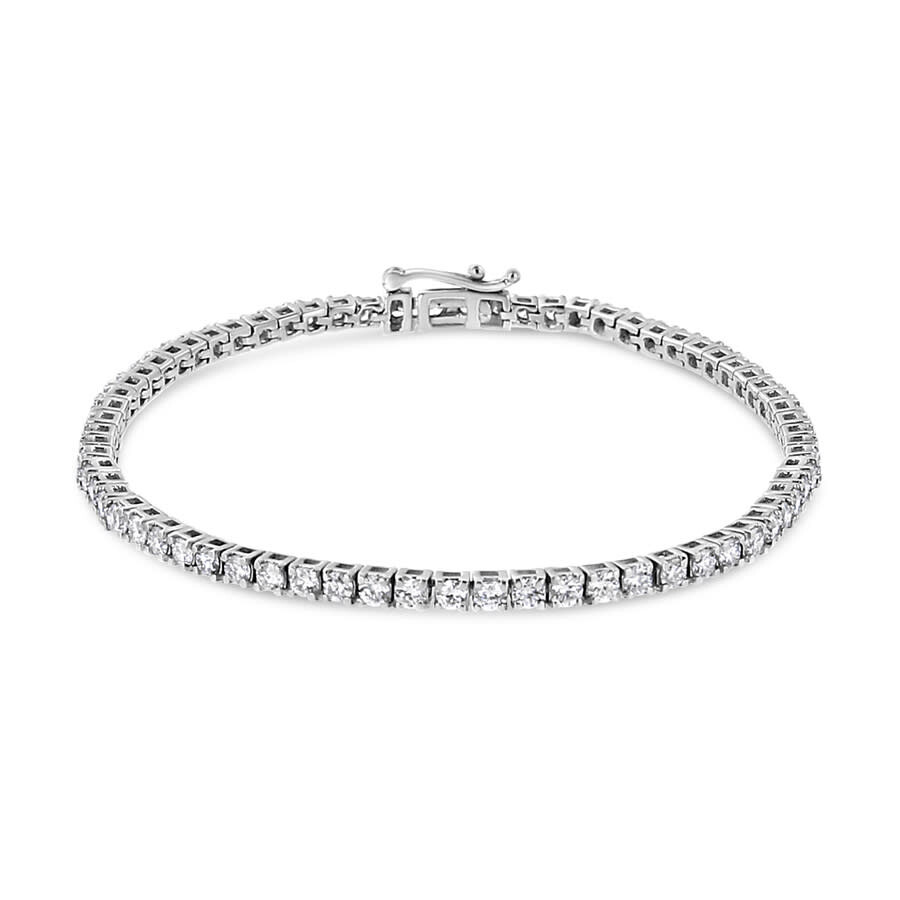 Haus Of Brilliance 14k White Gold 5.0 Cttw Clarity Enhanced 2 Prong Set Princess-cut Diamond Tennis Bracelet