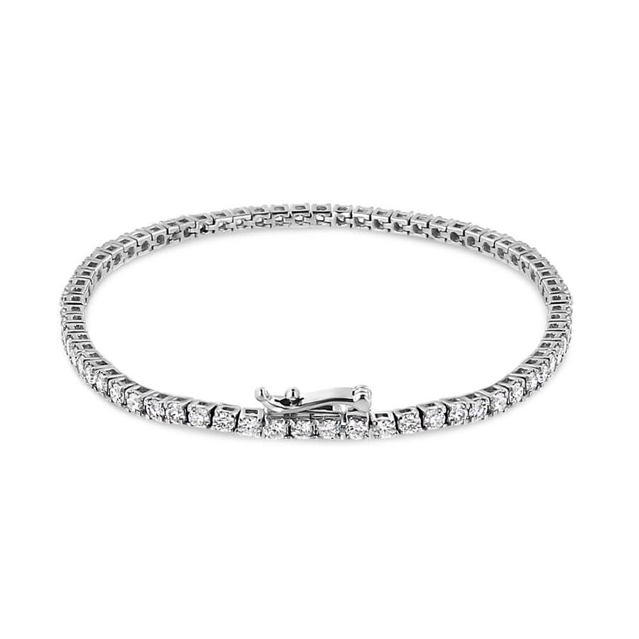 Haus Of Brilliance 14k White Gold 5.0 Cttw Clarity Enhanced 2 Prong Set Princess-cut Diamond Tennis Bracelet In White