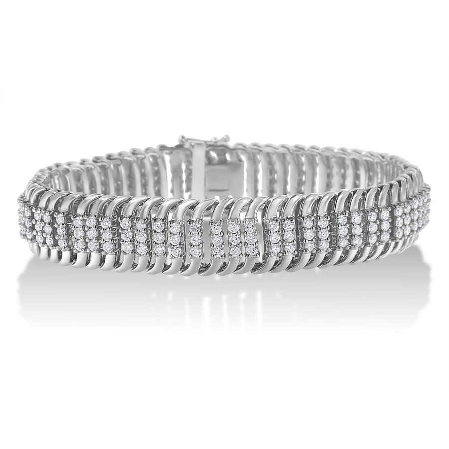 Haus Of Brilliance 14k White Gold 5.0cttw Diamond S Wave Serpentine Tennis Bracelet In Gray