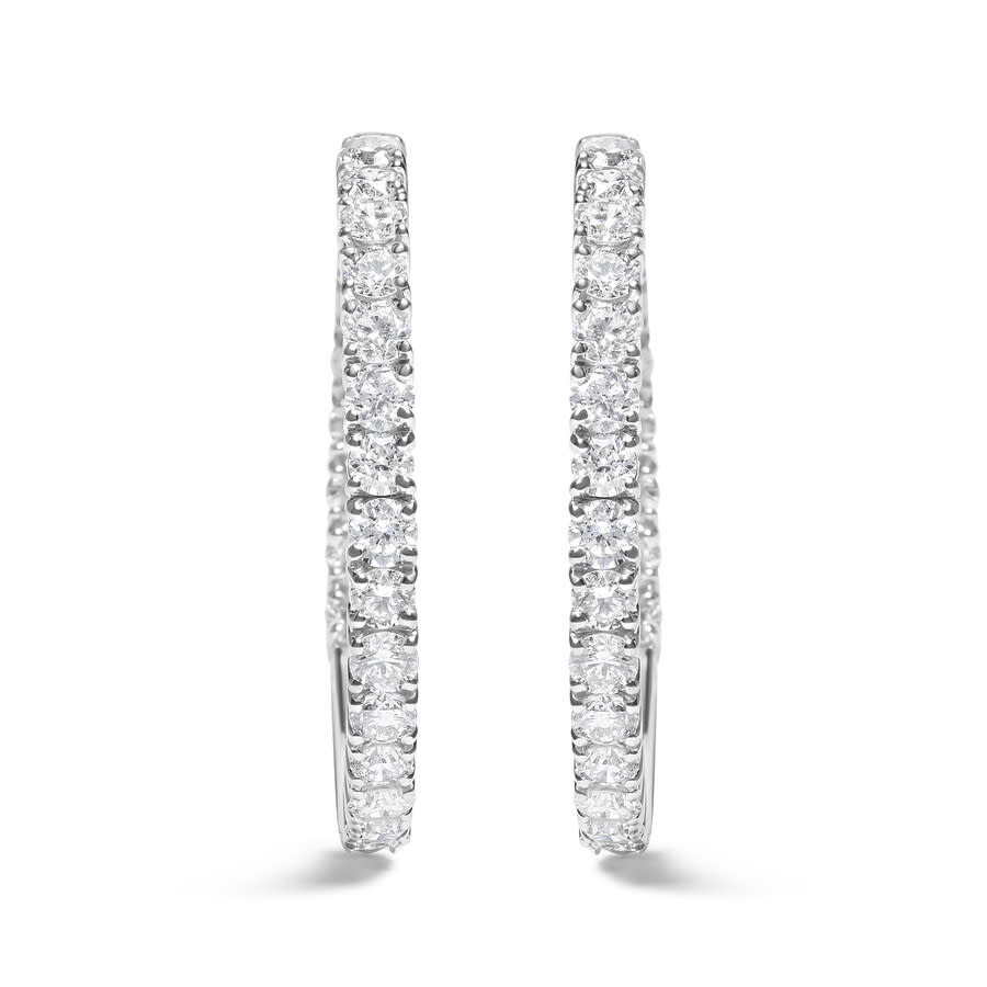 Haus Of Brilliance 14k White Gold 5.00 Cttw Lab Grown Diamond Inside Out Hoop Earrings In White
