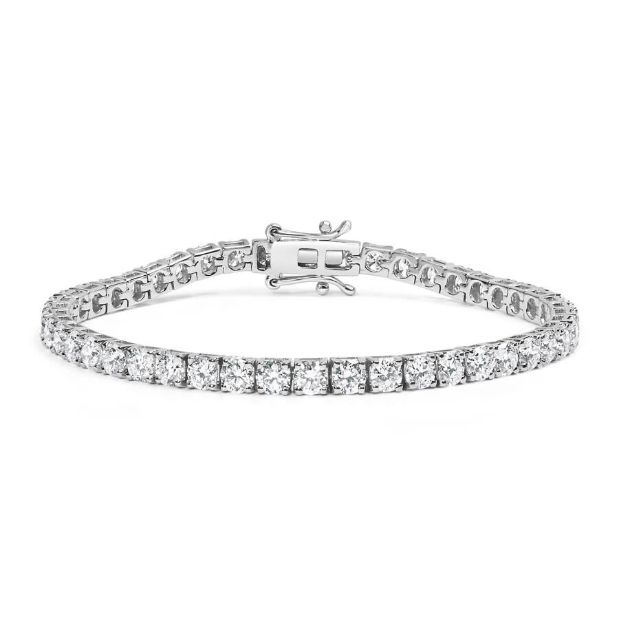 Haus Of Brilliance 14k White Gold 5.00 Cttw Prong Set Lab Grown Round Diamond Classic Tennis Bracele In White