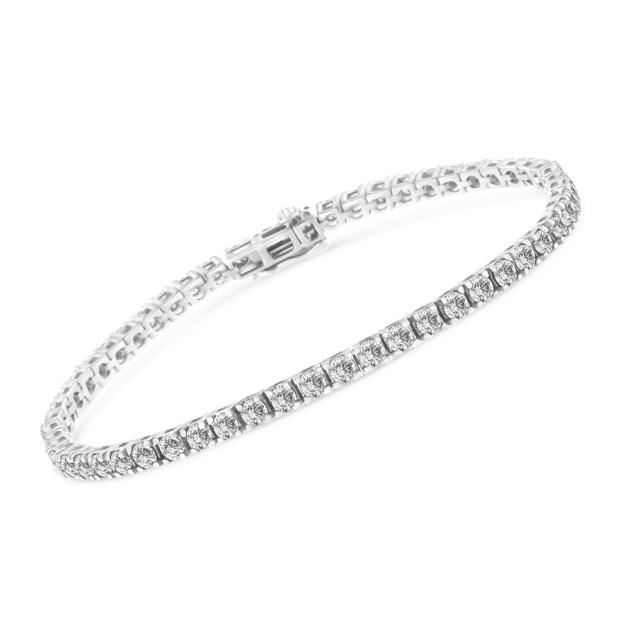 Haus Of Brilliance 14k White Gold 5.00 Cttw Prong Set Lab Grown Round Diamond Classic Tennis Bracele In White