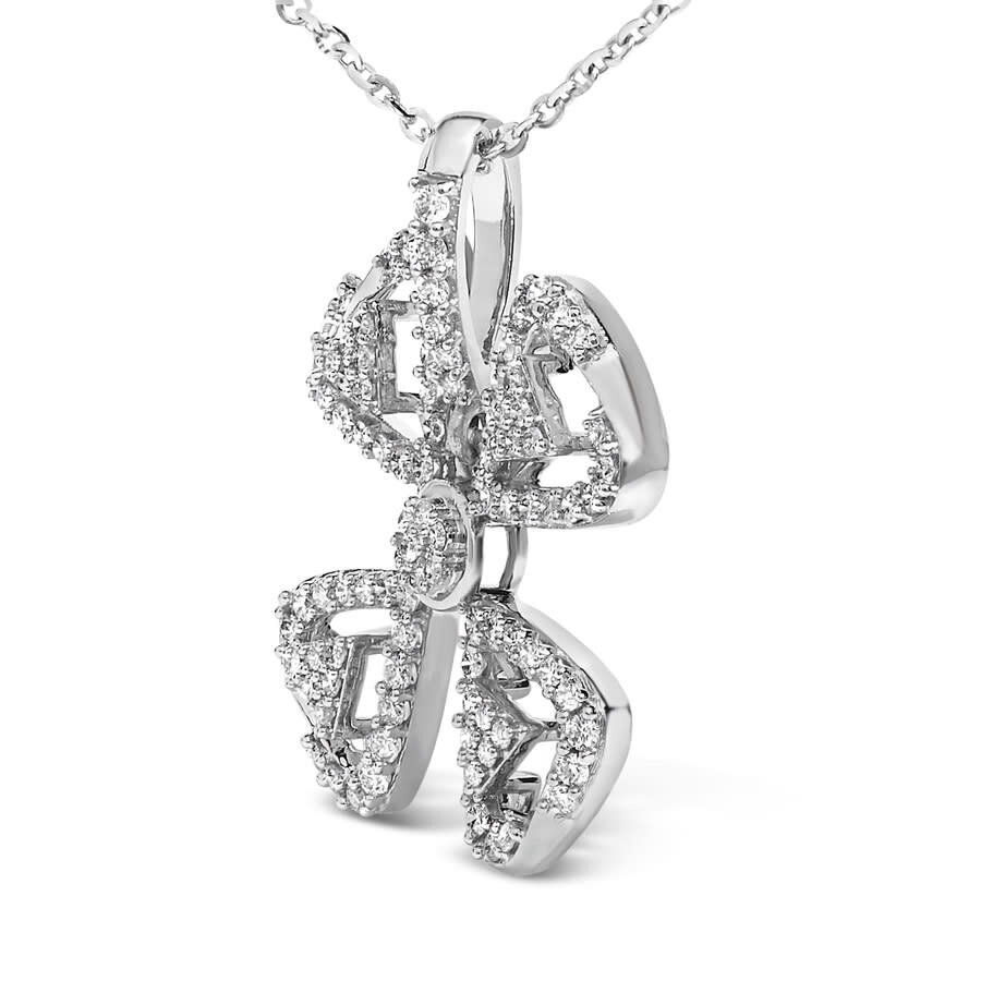Haus Of Brilliance 14k White Gold 5/8 Cttw Diamond 4 Leaf Floral Pendant Necklace (h-i Color In White