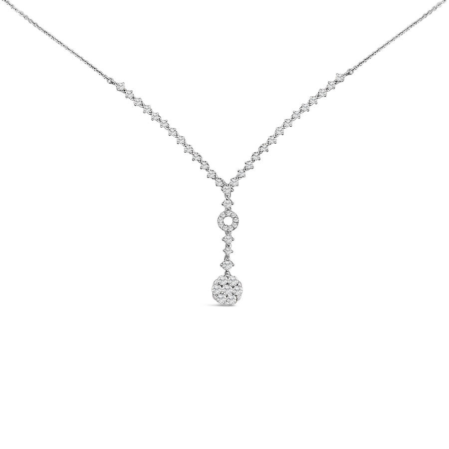 Haus Of Brilliance 14k White Gold 6/7 Cttw Diamond Drop And V Necklace (h-i Color In White