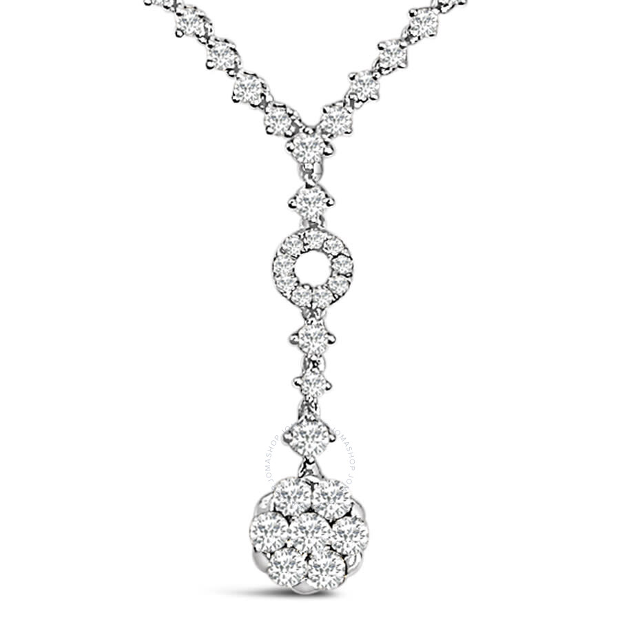 Haus Of Brilliance 14k White Gold 6/7 Cttw Diamond Drop And V Necklace (h-i Color In White