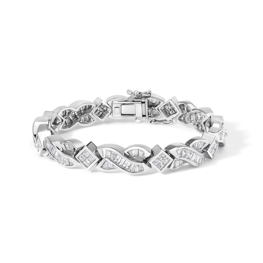 Haus Of Brilliance 14k White Gold 8 1/5 Cttw Diamond Geometric Link Twist Tennis Bracelet