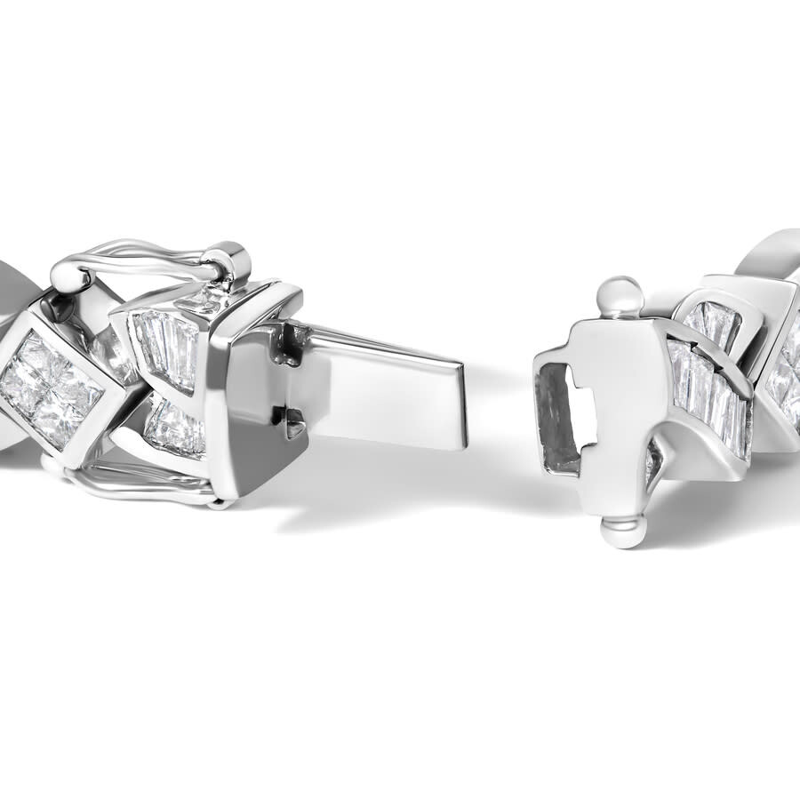 Haus Of Brilliance 14k White Gold 8 1/5 Cttw Diamond Geometric Link Twist Tennis Bracelet