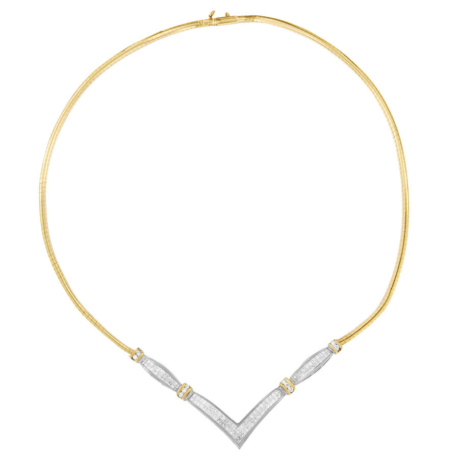 Haus Of Brilliance 14k 2.07 Ct. Tw. Diamond Statement Necklace In Two-tone