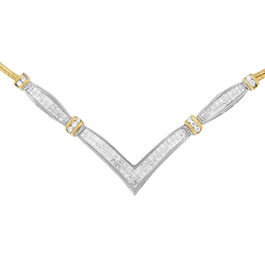 Shop Haus Of Brilliance 14k Yellow And White Gold 2.00 Cttw Round And Princess-cut Diamond 'v' Shape Stat In Two-tone