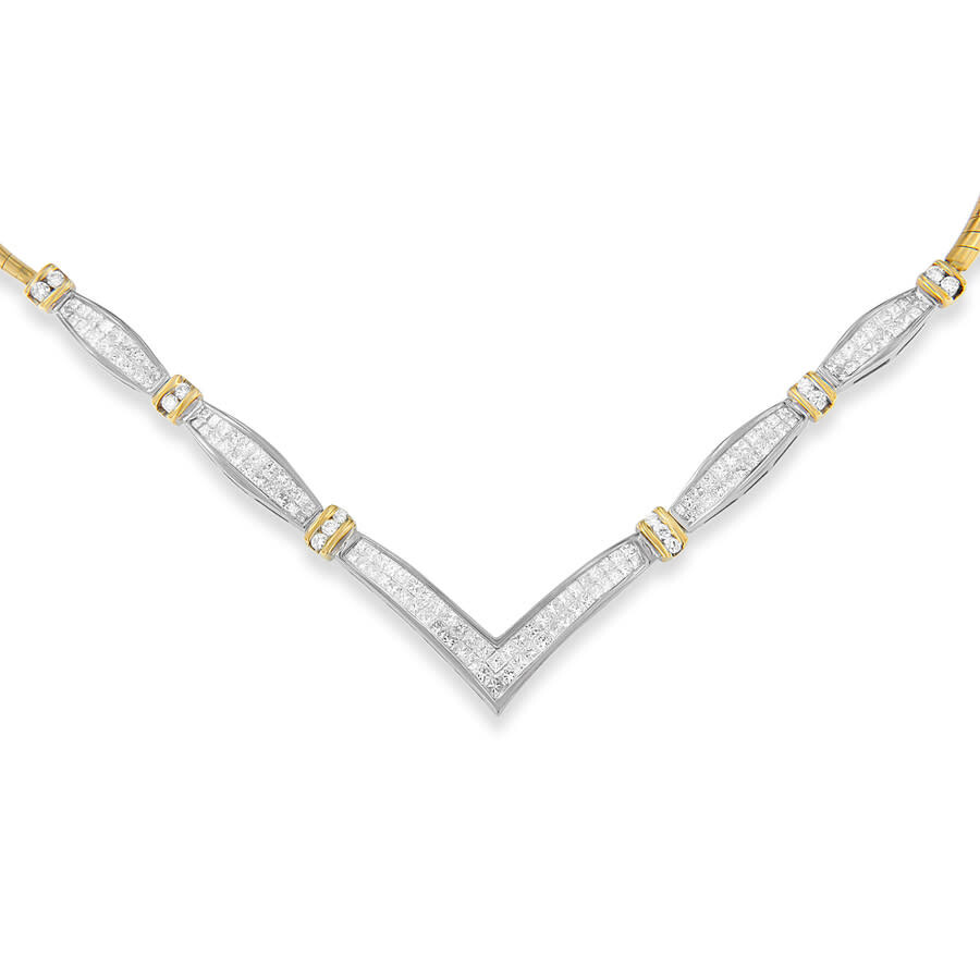 Haus Of Brilliance 14k 2.07 Ct. Tw. Diamond Statement Necklace In Two-tone