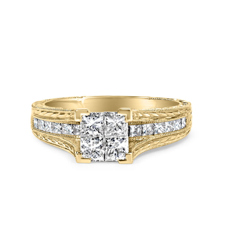 Haus Of Brilliance 14k Yellow Gold 1.0 Cttw Princess Composite Diamond Engagement Ring- Size 7 In Yellow