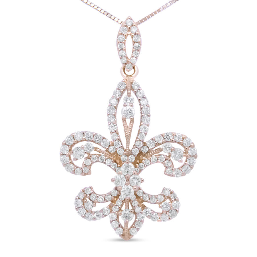 Shop Haus Of Brilliance 14k Yellow Gold 1.00 Cttw Round Diamond Fleur De Lis 18" Pendant Necklace (h-i Co