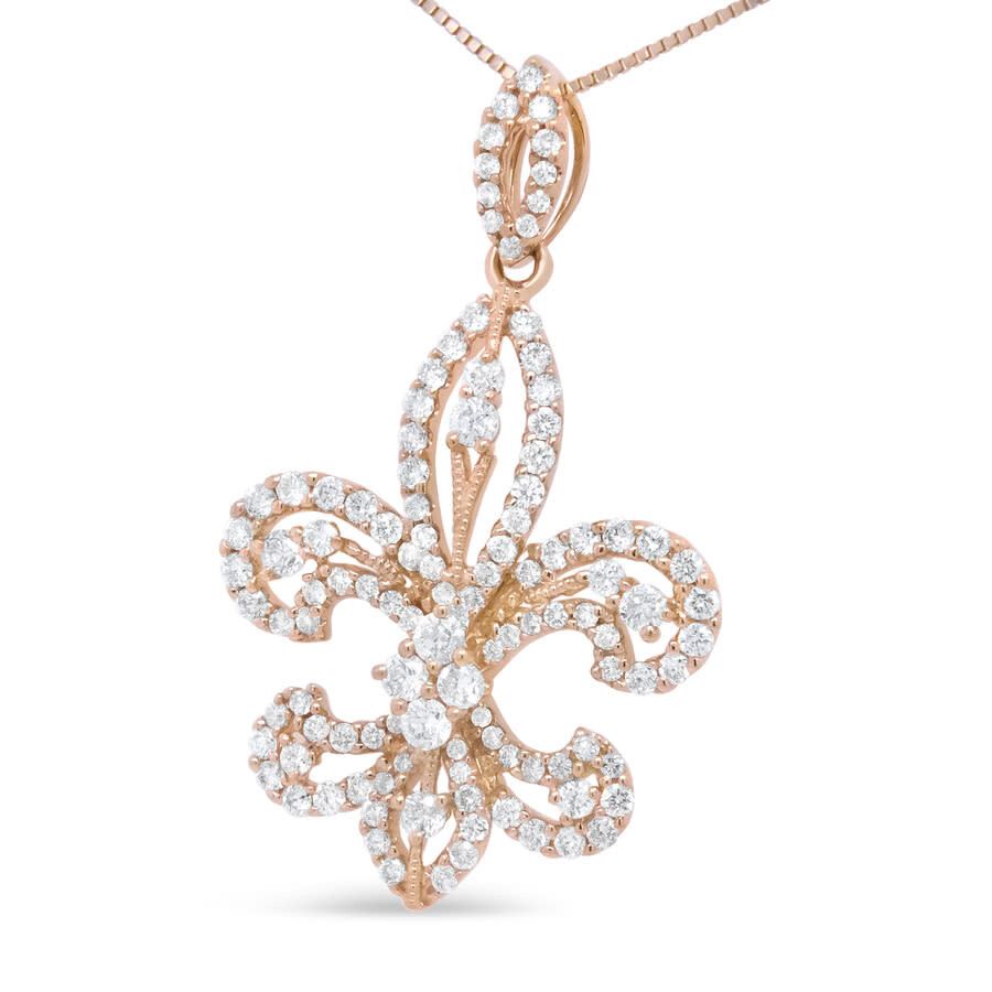 Shop Haus Of Brilliance 14k Yellow Gold 1.00 Cttw Round Diamond Fleur De Lis 18" Pendant Necklace (h-i Co