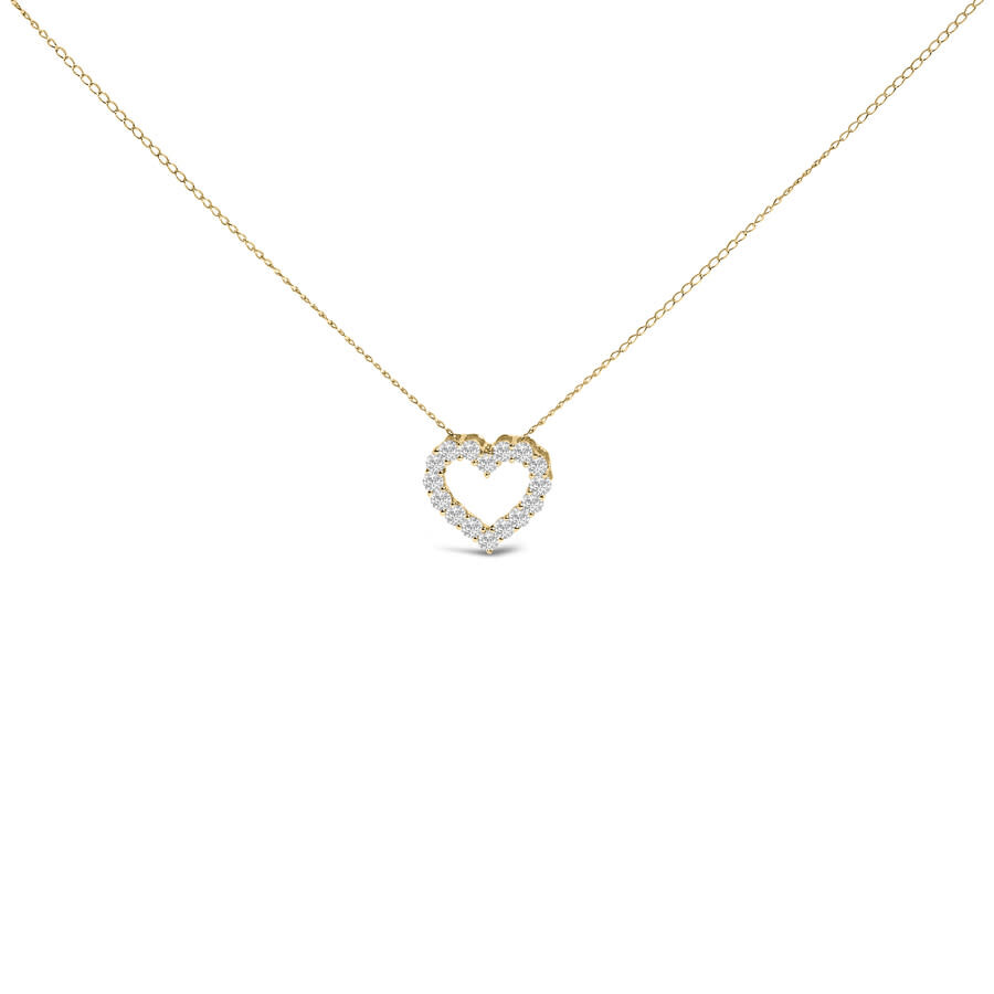 Haus Of Brilliance 14k Yellow Gold 1/2 Carat Lab Grown Diamond Heart Shape Pendant Necklace In Gold