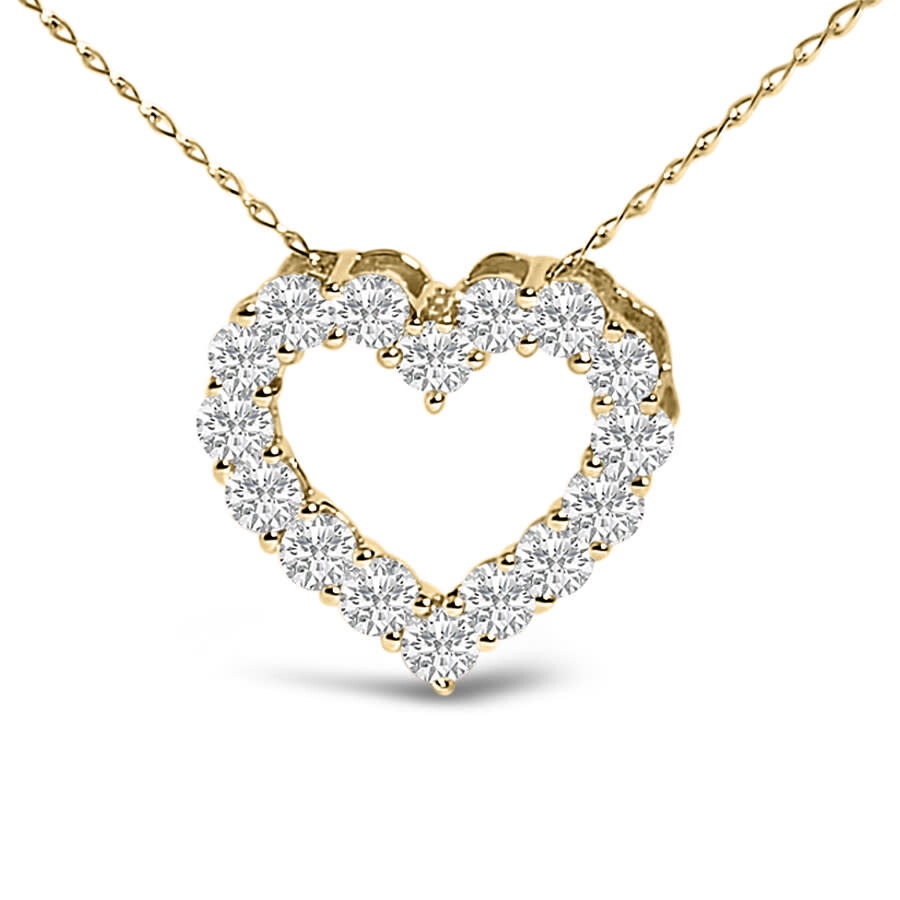 Haus Of Brilliance 14k Yellow Gold 1/2 Carat Lab Grown Diamond Heart Shape Pendant Necklace In Gold