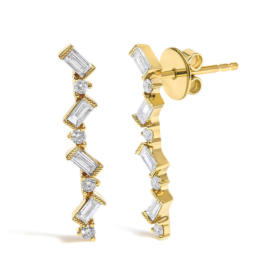 Haus Of Brilliance 14k Yellow Gold 1/2 Cttw Diamond Zig Zag Drop Earrings (i-j Color In Yellow