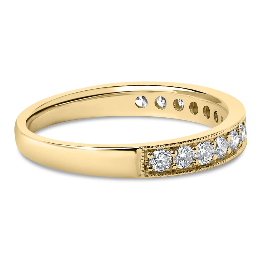 Haus Of Brilliance 14k Gold 1/2 Cttw Round Diamond Milgrain Wedding Band In Yellow